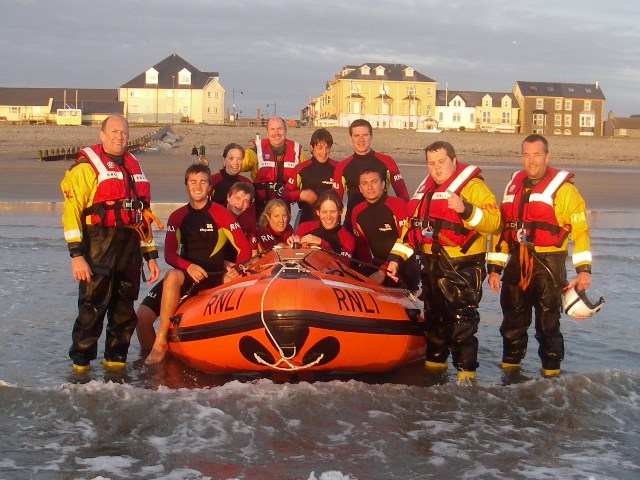 RNLI lifeboat crew and lifeguards